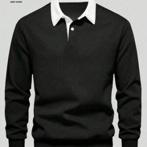 Buy Men's Polo Neck Sleeve T-shirt (Men's Polo Sweatshirt - Black)