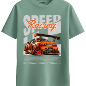 Printed Men Round Neck Lite Green T-shirt ( Mens Printerd T-shirt)