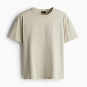 Solid Men's Round Neck T-shirt Light Grey Colour (100% Cotton)