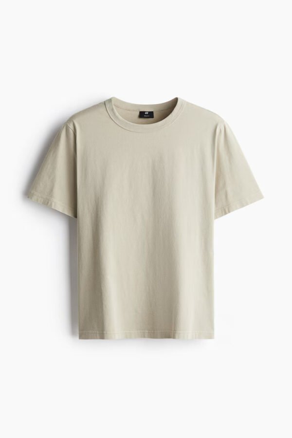 Solid Men's Round Neck T-shirt Light Grey Colour (100% Cotton)